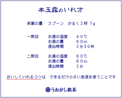 本玉露のいれ方